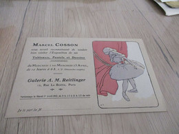 Invitation Vernissage Exposition Marcel Cosson Galerie A.M.Reitlinger Paris 1913 - Historical Documents