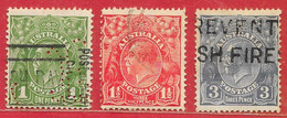 Australie N°51, 52, 54 1926-28 O - Oblitérés