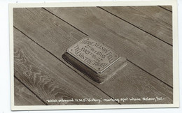 Postcard Where Nelson Fell On H.m.s. Victory. Ship Wooden Plaque Unused Rp - Personnages Historiques
