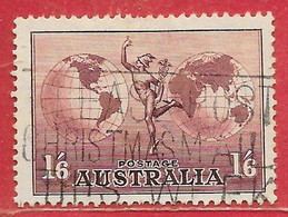 Australie PA/AM N°6 1S6p Brun-lilas1937 Mythologie Mercure O - Oblitérés