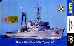 SCHEDA PHONECARD URUGUAY NAVY SHIPS BUQUE CIENTÍFICO RED CHIP - Uruguay