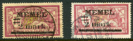 MEMEL 1920 Surcharge 2 Mk. On 1 Fr.. Of France On Both Papers Used.  Michel 28x+y - Memelland 1923