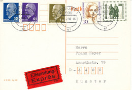 Germany Postal Stationey Postcard Erfurt 2-7-1990 First Day With Stamps From DDR And Bund On A Postal Stationery - Postkarten - Gebraucht