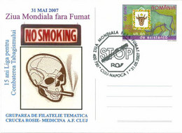 519  Lutte Contre Le Tabagisme: Oblit. Temp. + C.p. Anti-tabac - "No Smoking" Special Cancel + Postcard. Tobacco Tabac - Drugs