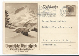 OYW005 / Winterolympiade 1936, Garmisch, Sonderentwertung 6.2., Dem Eröffnungstag Der Spiele - Inverno1936: Garmisch-Partenkirchen