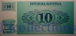 SLOVENIA 10 TOLARJEV 1990 PICK 4s1 SPECIMEN UNC - Slovenia