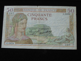 50 Cinquante Francs Cérès 25-2-1937  **** EN ACHAT IMMEDIAT **** - 50 F 1934-1940 ''Cérès''