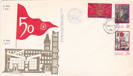 ROMANIAN COMMUNIST PARTY ANNIVERSARY, SPECIAL COVER, 1971, ROMANIA - Lettres & Documents