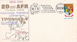 TIMISOARA PHILATELIC EXHIBITION, MAP OF EUROPE, SPECIAL COVER, 1978, ROMANIA - Brieven En Documenten