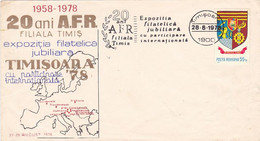 TIMISOARA PHILATELIC EXHIBITION, MAP OF EUROPE, SPECIAL COVER, 1978, ROMANIA - Storia Postale