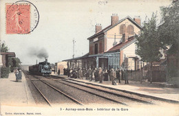 CPA Thèmes - Transports - Chemin De Fer -Aulnay Sous Bois - Intérieur De La Gare - Cantin Dépositaire - Oblitérée - Stations - Met Treinen