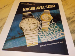 ANCIENNE  PUBLICITE NAGER AVEC MONTRE  SEIKO 1983 - Other & Unclassified