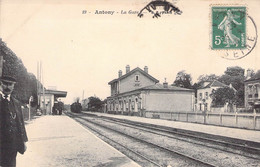 CPA Thèmes - Chemin De Fer - Antony - La Gare - B. F. Paris - Oblitérée Seine - Animée - Transport - Stazioni Con Treni