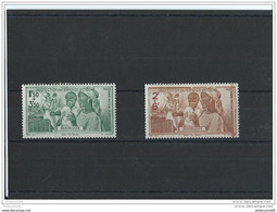 GUADELOUPE 1942 - YT PA N° 1/2 NEUF AVEC CHARNIERE * (MLH) GOMME D'ORIGINE TTB - Luftpost