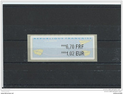 FRANCE - 2000 VIGNETTE 6,70 FRF/1,02 EUR - IMPRESSION EN NOIR ** LUXE - 2000 « Avions En Papier »