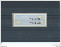 FRANCE - 2000 VIGNETTE 4,50 FRF/0,69 EUR - IMPRESSION EN NOIR ** LUXE - 2000 Type « Avions En Papier »