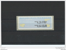 FRANCE - 2000 VIGNETTE 4,20 FRF/0,64 EUR - IMPRESSION EN NOIR ** LUXE - 2000 Type « Avions En Papier »