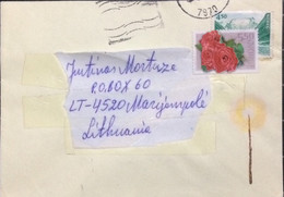 NORWAY 2000, COVER USED TO LITHUANIA, RETURN TO SEDER CACHET, MARIJAMPOLE CITY CANCEL, ROSE, FLOWER, MOUNTAIN STAMP - Covers & Documents