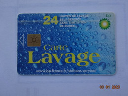 CARTE  A PUCE CHIP CARD LAVAGE AUTO AUTOMOBILE CARTE 24 UNITES LAVAGE BP - Car Wash Cards