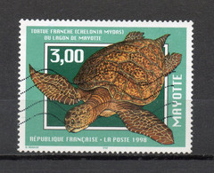 MAYOTTE N° 52   OBLITERE COTE 1.20€    TORTUE ANIMAUX FAUNE - Oblitérés