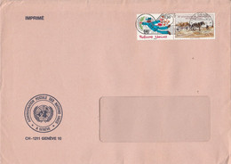 NATIONS UNIES GENEVE AFFRANCHISSEMENT COMPOSE SUR LETTRE POUR LA FRANCE 1985 - Lettres & Documents