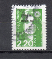 SAINT PIERRE ET MIQUELON N° 552  OBLITERE  COTE  0.50€    MARIANNE DU BICENTENAIRE - Usati