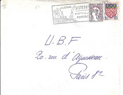 TYPE MARIANNE DE COCTEAU N° 1282 Type 2 + COMPL.  SUR LETTRE DE SISTERON / 1963 - 1961 Marianne De Cocteau