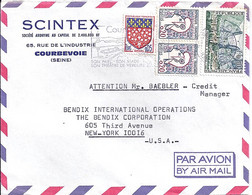 TYPE MARIANNE DE COCTEAU N° 1282x2 T1 / 1352 / 1436 SUR L. DE COURBEVOIE / 1966 POUR LES USA - 1961 Marianni Di Cocteau