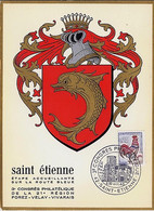 TYPE COQ DE DECARIS N° 1331 SUR CARTE MAX.  DE ST ETIENNE  /3° CONGRES PHIL. / 9-10.10.65 - 1962-1965 Haan Van Decaris