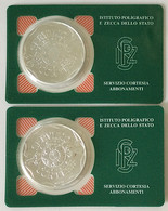 Italia- CertiCard IPZS - Servizio Cortesia - Due Medaglie Argento 986/1000 Gr.22 Diam.34 Mm. Proof. - Noodgeld