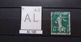 FRANCE TIMBRE AL 120 INDICE 6   SUR 137 PERFORE PERFORES PERFIN PERFINS PERFO PERFORATION PERFORIERT - Used Stamps