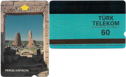 Turkey - Alcatel - PTT - 3rd Series (15mm) 1994, T-38 - Perge Ruins, Antalya, 60U, Used - Türkei