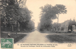 VAL DE MARNE  94  LE PLESSIS TREVISE - VILLIERS SUR MARNE - AVENUE DU VAL-ROGER, BORDE DE RAVISSANTES VILLAS - Le Plessis Trevise