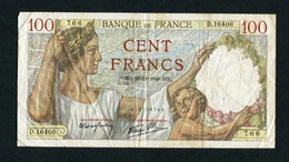 France, 100 Francs, SULLY, 28=11=1940, N° : D.16406-766, TB (F), F.26.41 - 100 F 1939-1942 ''Sully''