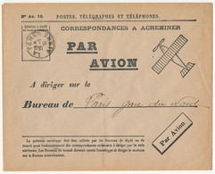 FRANCE - Enveloppe Dépêche N° AV 10 - Correspondances à Acheminer Par Avion - Obl La Fère Aisne 29/3/1939 - 1960-.... Covers & Documents