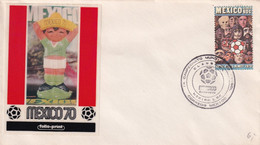 Mexico 1970 Cover; Football Fussball Soccer Calcio; FIFA World Cup; Juanito Mascot; Mexico Closing Ceremony Cancellation - 1970 – Mexico