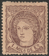 Spain 1870 Sc 159 Espana Ed 102a MH* Some Paper Adhesion - Nuovi