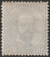 Spain 1872 Sc 182 Espana Ed 122 MH* Perf Toning - Nuovi