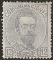 Spain 1872 Sc 182 Espana Ed 122 MH* Partial Gum Toning Spots - Unused Stamps