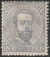 Spain 1872 Sc 182 Espana Ed 122 MH* Tiny Thin - Unused Stamps