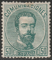 Spain 1872 Sc 186 Espana Ed 126 MH* Disturbed Gum - Neufs