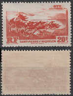 SAINT-PIERRE-ET-MIQUELON SPM  YT 342 MAURY 351a ** MNH Falaises Variété Défaut D'essuyage 1947 Collector (CV 250 €) - Ongetande, Proeven & Plaatfouten