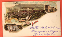 ZUC-25  Litho Gruss Aus Aarau  Neue Kantonsschule Neue Kaserne. Gelaufen 1899 Pionier - Aarau