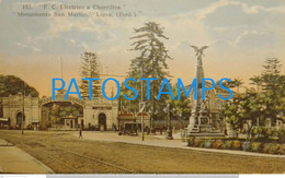 198795 PERU LIMA MONUMENTO SAN MARTIN TRAIN TREN FERROCARRIL ELECTRICO A CHORRILLOS  POSTAL POSTCARD - Bolivie