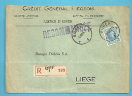 207 Op Brief Aangetekend Stempel EUPEN 1 (Oostkantons- -Canton De L'est) - OC55/105 Eupen & Malmédy