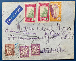 Lettre Niger 1936 N°40 & 45 X2 Pour MARSEILLE Puis Reexpedié à PARIS & Taxé Une 2 Fois !!  Au Dos TTB - Brieven En Documenten