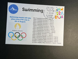 (3 N 2) 2024 France - Paris Olympic Games (3-1-2023) Sport / Swimming - Verano 2024 : París