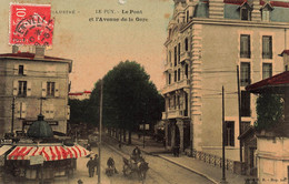 CPA LE PUY En VELAY - Le Pont Et L'avenue De La Gare  - Cliché M B - Animé Et Colorisé - Le Puy En Velay