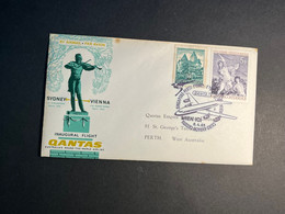 (3 N 4) AUSTRALIA - QANTAS Airline Sydney To Vienna Service - First Flight - 6-4-1963 - Premiers Vols