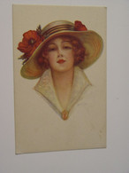 CARTE POSTALE ILLUSTRATEUR HARRISON FISHER-FEMME AVEC CHAPEAU - Fisher, Harrison